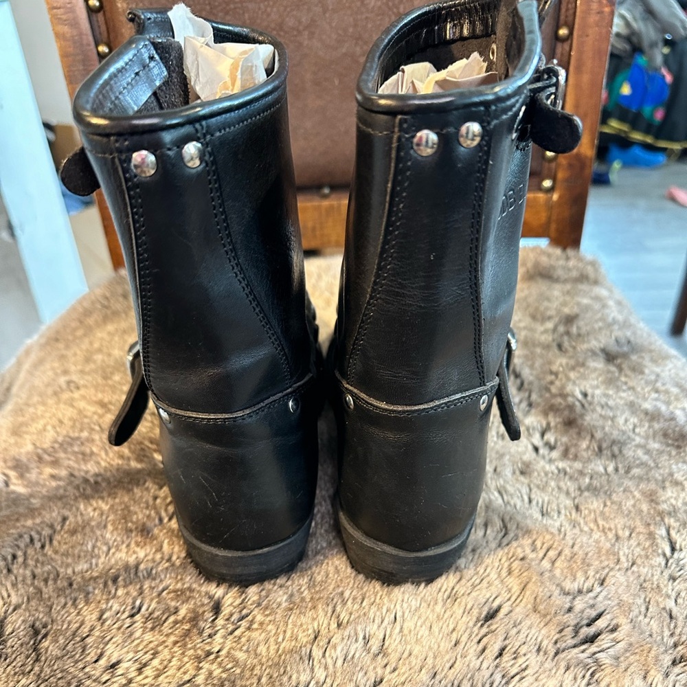 Golden Goose GGDB Deluxe Black Biker Boots With Braided Buckle, Size 40 - Picture 8 of 13